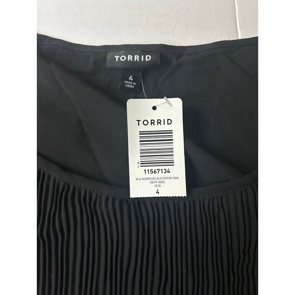 Torrid Womens 4 Black Sleeveless Chiffon Tank Top - Picture 3 of 6